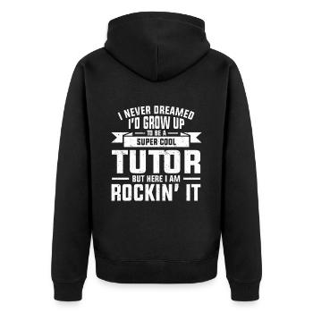 Tuteur Cadeau Tuteur - Veste à capuche bio Premium Unisexe - noir - Dos - Nico (187cm)