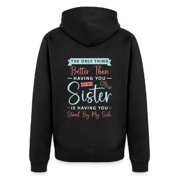 Maid Of Honor The Only Thing Better Than Marriage - Unisex Premium Bio Zip Hoodie - Schwarz - Hinten - Nico (187cm)