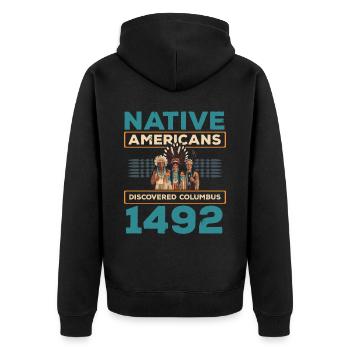 Journée des Amérindiens autochtones - Veste à capuche bio Premium Unisexe - noir - Dos - Nico (187cm)