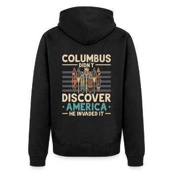 Journée des Amérindiens autochtones - Veste à capuche bio Premium Unisexe - noir - Dos - Nico (187cm)