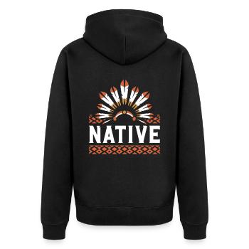 Tag der indigenen Ureinwohner Amerikas - Unisex Premium Bio Zip Hoodie - Schwarz - Hinten - Nico (187cm)