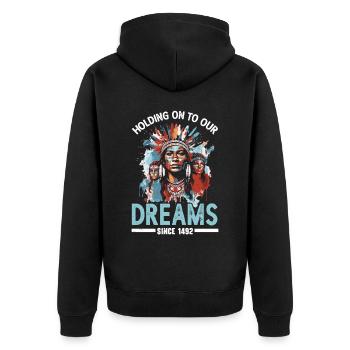 Journée des Amérindiens autochtones - Veste à capuche bio Premium Unisexe - noir - Dos - Nico (187cm)