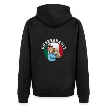 Mexiko - Unisex Premium Bio Zip Hoodie - Schwarz - Hinten - Nico (187cm)