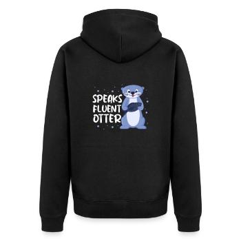 Otter Sea Otter Otter Gift - Unisex Premium Organic Zip Hoodie - black - Back - Nico (187cm)