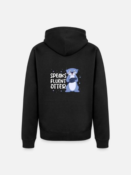 Otter Seeotter Fischotter Geschenk - Unisex Premium Bio Zip Hoodie - Schwarz