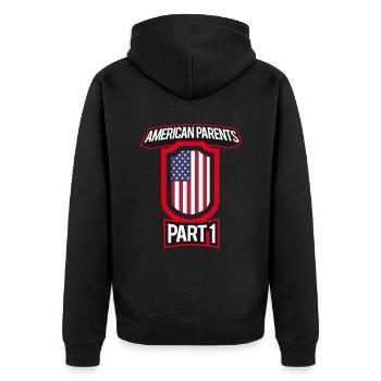 Best Parenting American Parents Part 1 - Unisex Premium Organic Zip Hoodie - black - Back - Nico (187cm)