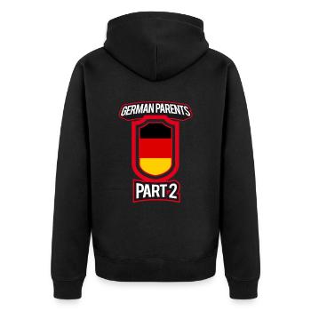 Best Education German Parents Part 2 - Unisex Premium Organic Zip Hoodie - black - Back - Nico (187cm)