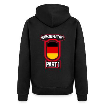 Best Education German Parents Part 1 - Unisex Premium Organic Zip Hoodie - black - Back - Nico (187cm)