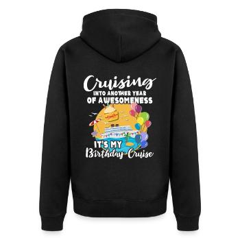 Cruise Birthday Birthday Cruise - Unisex Premium Organic Zip Hoodie - black - Back - Nico (187cm)