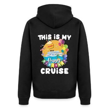 Cruise Birthday Sea Voyage - Unisex Premium Organic Zip Hoodie - black - Back - Nico (187cm)
