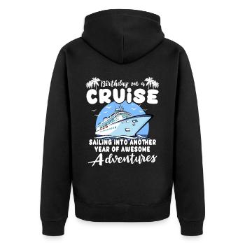 Kreuzfahrt Geburtstag Geburtstagskreuzfahrt - Unisex Premium Bio Zip Hoodie - Schwarz - Hinten - Nico (187cm)