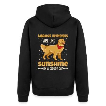 Labrador Retrievers are like sunshine on a cloudy - Unisex Premium Organic Zip Hoodie - black - Back - Nico (187cm)