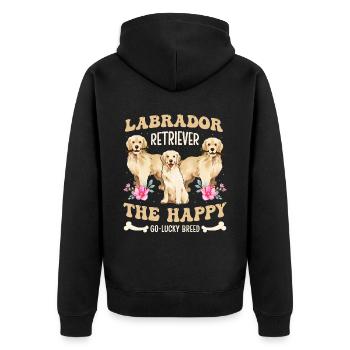 Labrador Retriever la race heureuse et chanceuse - Veste à capuche bio Premium Unisexe - noir - Dos - Nico (187cm)