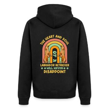 Labrador - Unisex Premium Bio Zip Hoodie - Schwarz - Hinten - Nico (187cm)