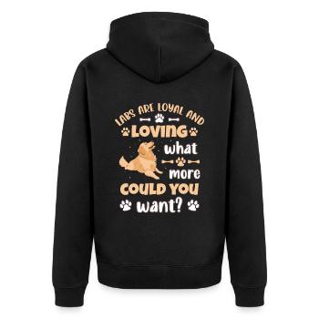 Labrador - Unisex Premium Bio Zip Hoodie - Schwarz - Hinten - Nico (187cm)