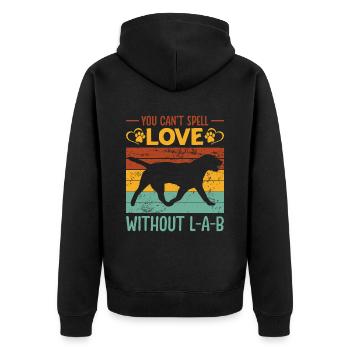 Vous ne pouvez pas épeler l’amour sans LAB - Veste à capuche bio Premium Unisexe - noir - Dos - Nico (187cm)