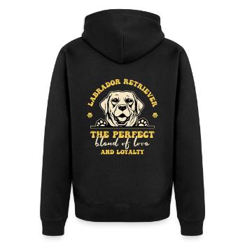 Labrador - Unisex Premium Bio Zip Hoodie - Schwarz - Hinten - Nico (187cm)
