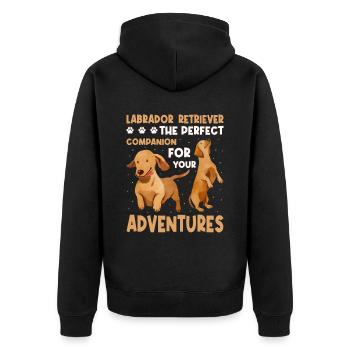Labrador - Unisex Premium Bio Zip Hoodie - Schwarz - Hinten - Nico (187cm)