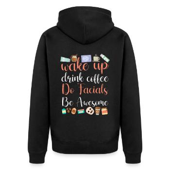 Cute Esthetician Skincare - Unisex Premium Organic Zip Hoodie - black - Back - Nico (187cm)