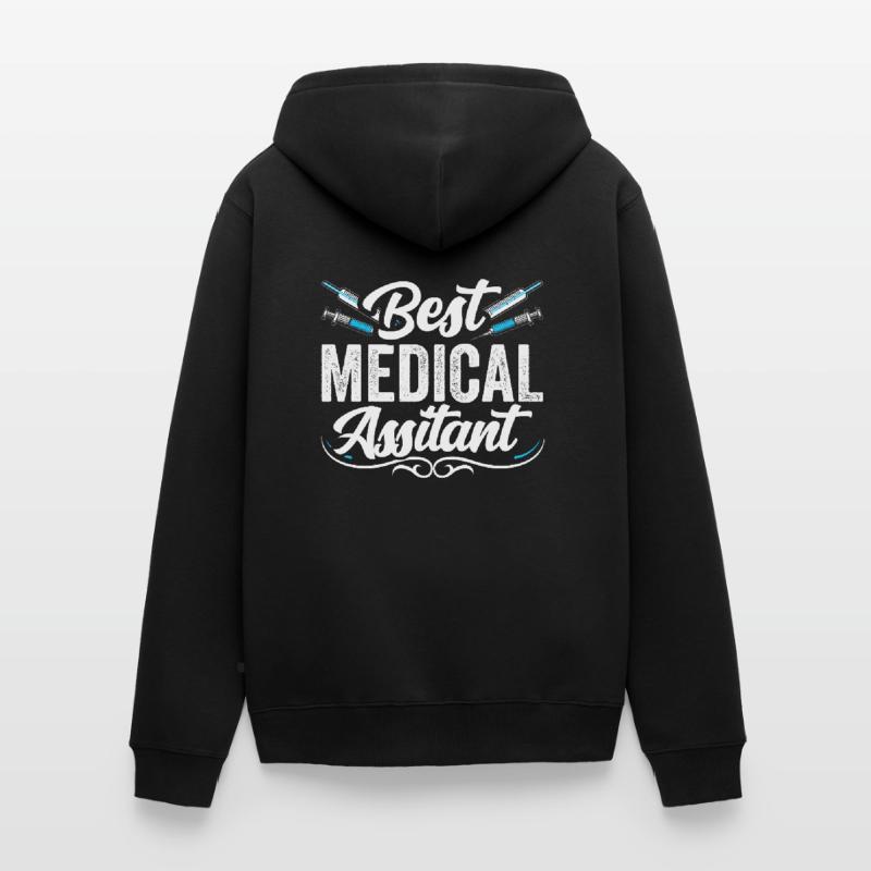 Bester Medizinischer Assistent Assistenz Beruf Unisex Premium Bio Zip Hoodie