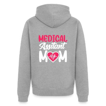 Medizinische Assistentin Mutter Medizinischer - Unisex Premium Bio Zip Hoodie - Grau meliert - Hinten - Nico (187cm)