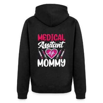 Assistante médicale Maman Profession médicale - Veste à capuche bio Premium Unisexe - noir - Dos - Nico (187cm)