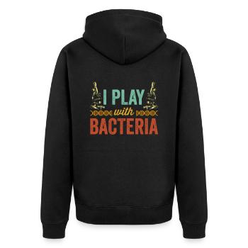 Ich Spiele Mit Bakterien Microskope Microskop - Unisex Premium Bio Zip Hoodie - Schwarz - Hinten - Nico (187cm)