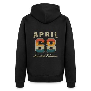 Date de naissance : Avril 1968 - Edition Limitée Rétro - Veste à capuche bio Premium Unisexe - noir - Dos - Nico (187cm)
