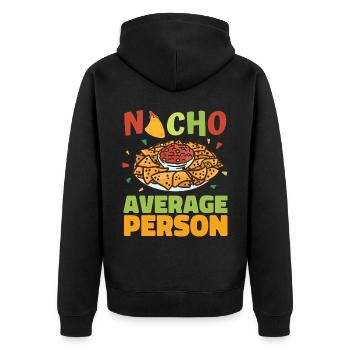 Nacho Salsa Dip Mexikanisch Mexiko Latino - Unisex Premium Bio Zip Hoodie - Schwarz - Hinten - Nico (187cm)