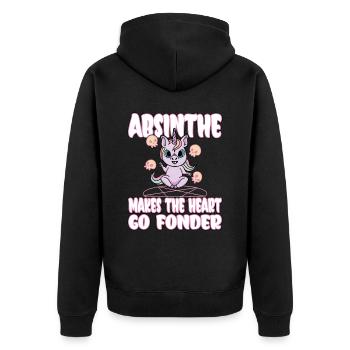 Satan Beelzebub Teufel Gothic Pentagram Mystisch - Unisex Premium Bio Zip Hoodie - Schwarz - Hinten - Nico (187cm)