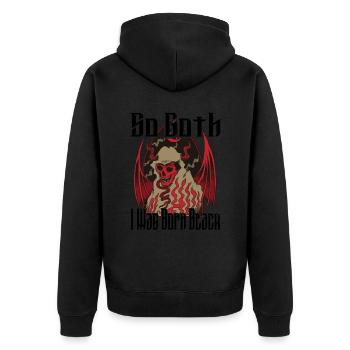 Satan Beelzebub Devil Gothic Pentagram Mystical - Unisex Premium Organic Zip Hoodie - black - Back - Nico (187cm)