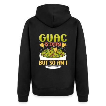 Avocado Guacamole Mexikanisch Mexiko Latino - Unisex Premium Bio Zip Hoodie - Schwarz - Hinten - Nico (187cm)