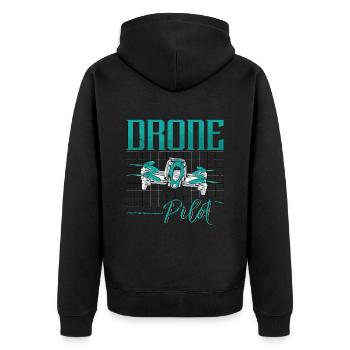 Drone Racing Drone Pilot Fpv Race Remote Control - Unisex Premium Organic Zip Hoodie - black - Back - Nico (187cm)