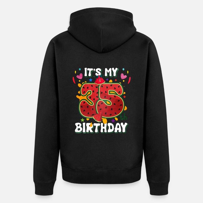 35e anniversaire Pastèque - Veste à capuche bio Premium Unisexe - noir