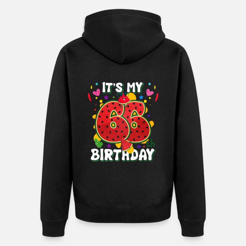 66e anniversaire Pastèque - Veste à capuche bio Premium Unisexe - noir