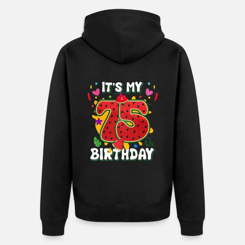 75e anniversaire pastèque - Veste à capuche bio Premium Unisexe - noir