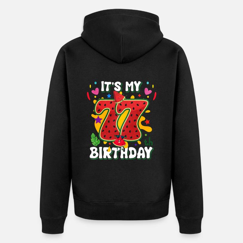 77e anniversaire Pastèque - Veste à capuche bio Premium Unisexe - noir