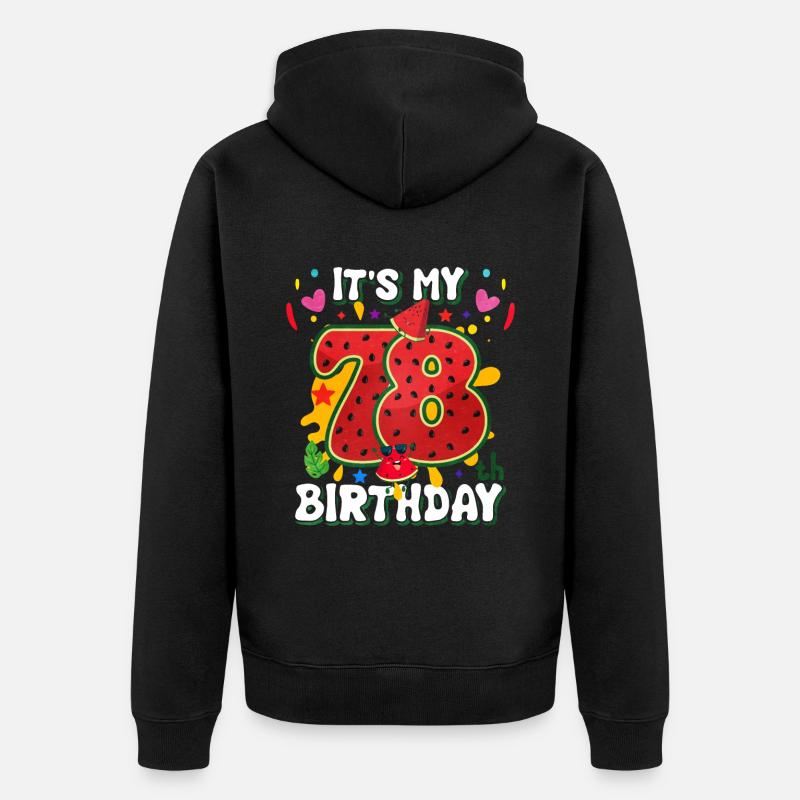 78e anniversaire Pastèque - Veste à capuche bio Premium Unisexe - noir