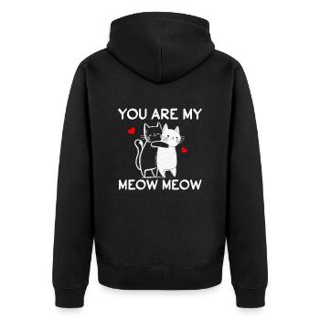 You are my Meow Meow - Unisex Premium Organic Zip Hoodie - black - Back - Nico (187cm)