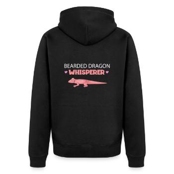 Bartagame Haustier Liebhaber Eidechse Besitzer Reptil - Unisex Premium Bio Zip Hoodie - Schwarz - Hinten - Nico (187cm)