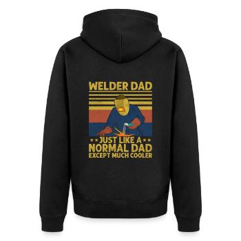 Welding Quote Men Welder Funny Dad Welding Worker - Unisex Premium Organic Zip Hoodie - black - Back - Nico (187cm)