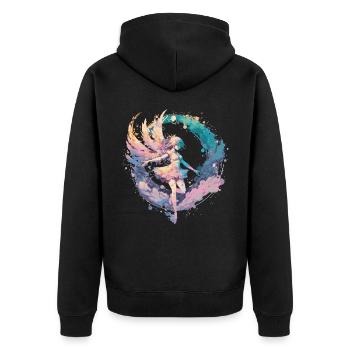 Aquarelle Fairy Painting Fairycore Pastel Goth Bu - Veste à capuche bio Premium Unisexe - noir - Dos - Nico (187cm)