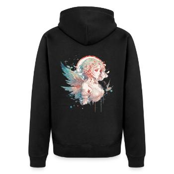 Anime Fairy Portrait Girl Fairycore Grunge Pastel - Unisex Premium Organic Zip Hoodie - black - Back - Nico (187cm)