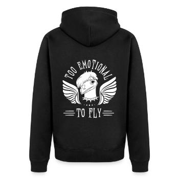 Emo Boy Emo Girl Emu Bird Emocore Punk Ästhetik - Unisex Premium Bio Zip Hoodie - Schwarz - Hinten - Nico (187cm)