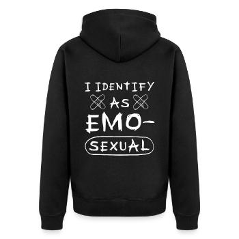 Emo Boy Emo Girl Emu Bird Emocore Punk Aesthetic - Unisex Premium Organic Zip Hoodie - black - Back - Nico (187cm)