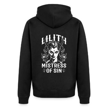 Lilith, Demon, Gothic, Mythology, Folklore, - Unisex Premium Organic Zip Hoodie - black - Back - Nico (187cm)