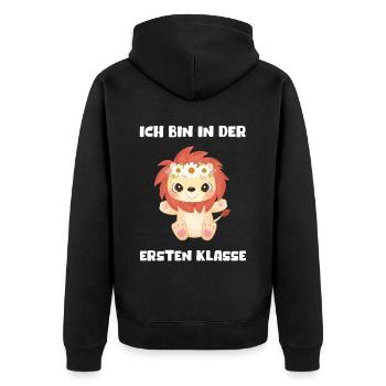 Mädchen Einschulung 2023 Schulbeginn Schulkind - Unisex Premium Bio Zip Hoodie - Schwarz - Hinten - Nico (187cm)