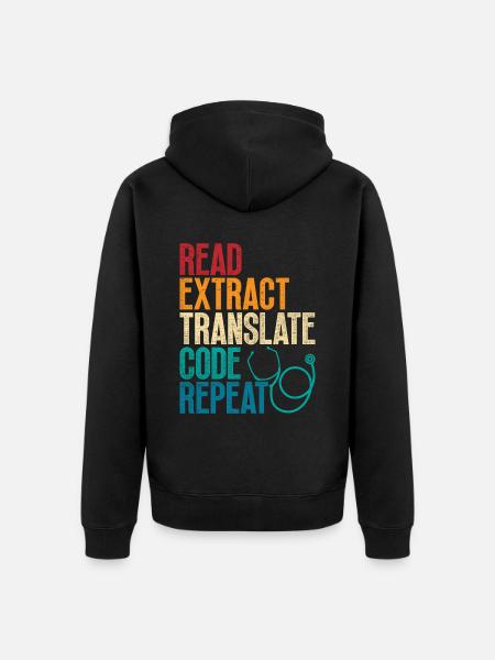 Kodierfachkraft Medizinischer Kodierer - Unisex Premium Bio Zip Hoodie - Schwarz