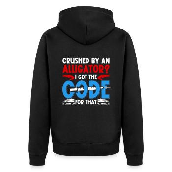 Kodierfachkraft I Got The Code For That - Unisex Premium Bio Zip Hoodie - Schwarz - Hinten - Nico (187cm)