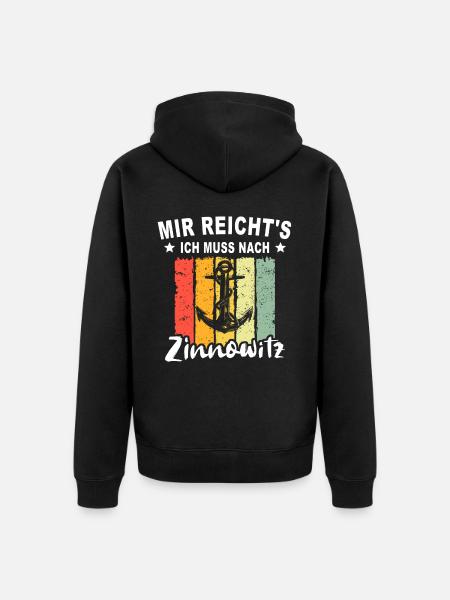 Zinnowitz Sprüche Zinnowitzer Spruch - Unisex Premium Bio Zip Hoodie - Schwarz